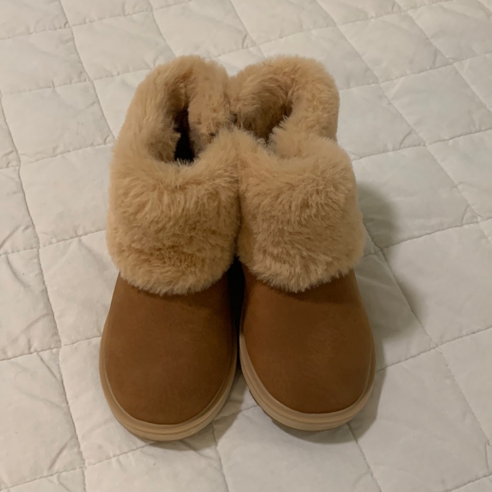 Zara Kids Tan Brown Faux Fur Lined Winter Boots